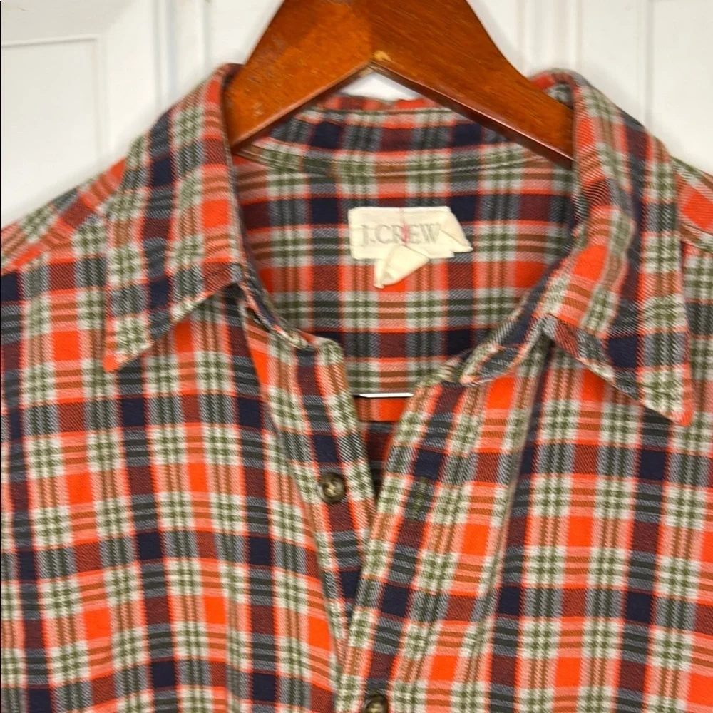 J. Crew Red and Blue Casual Button Down Shirt